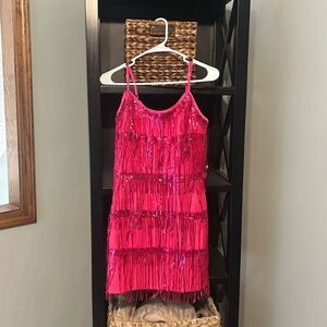 Altar’d State hot pink dress with fringe.